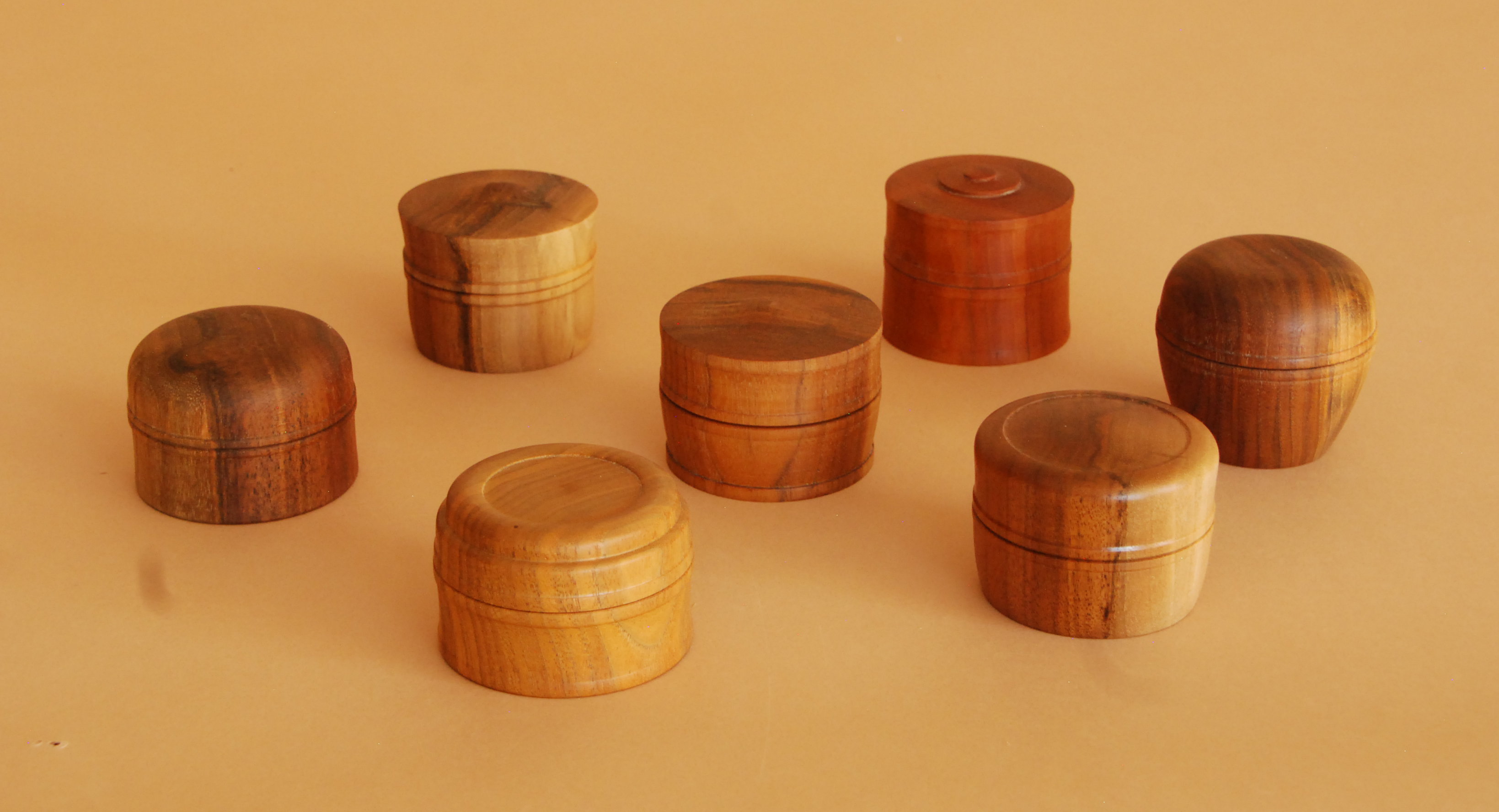 turned wood boxes
